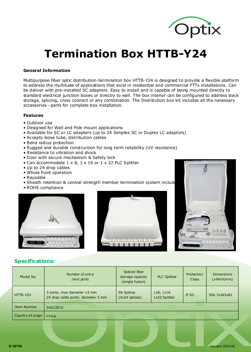 

Termination Box HTTB Y24

