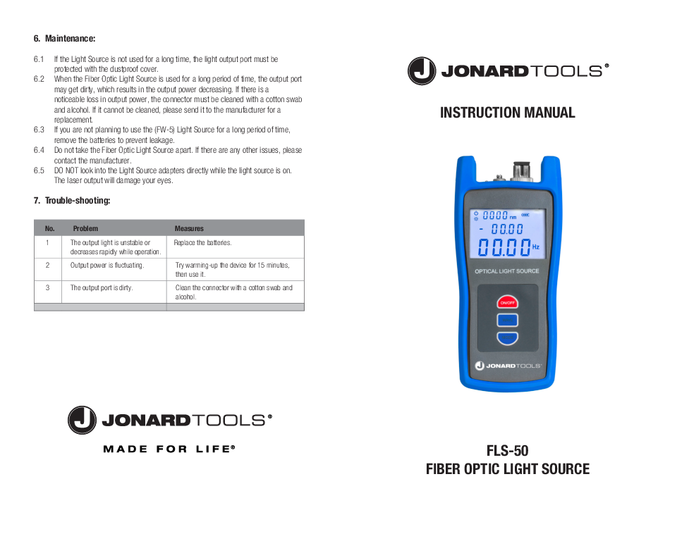 

FLS 50 manual

