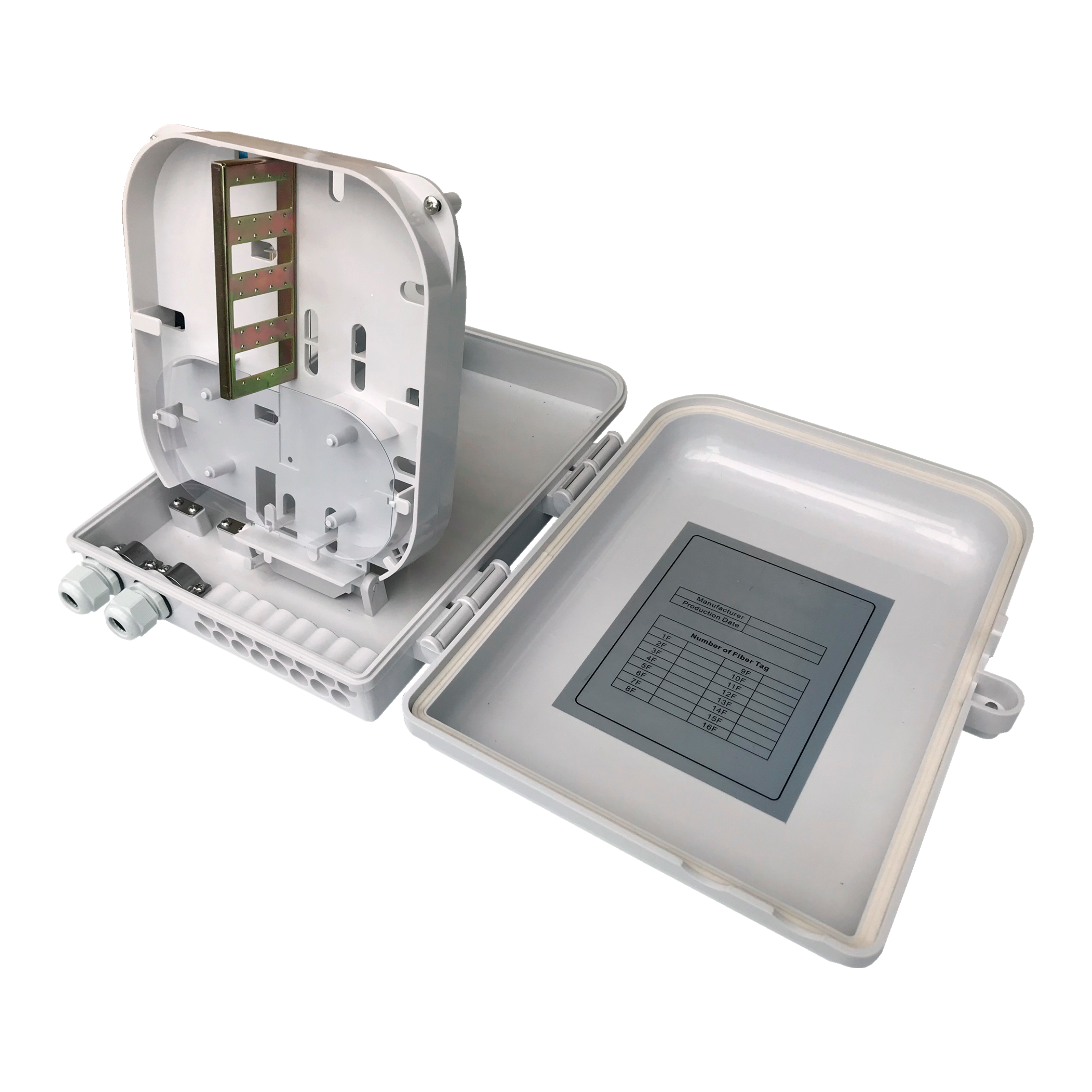 HTTB-X20A, Fiber vægbox for 16 x SC simplex adaptorer, IP54