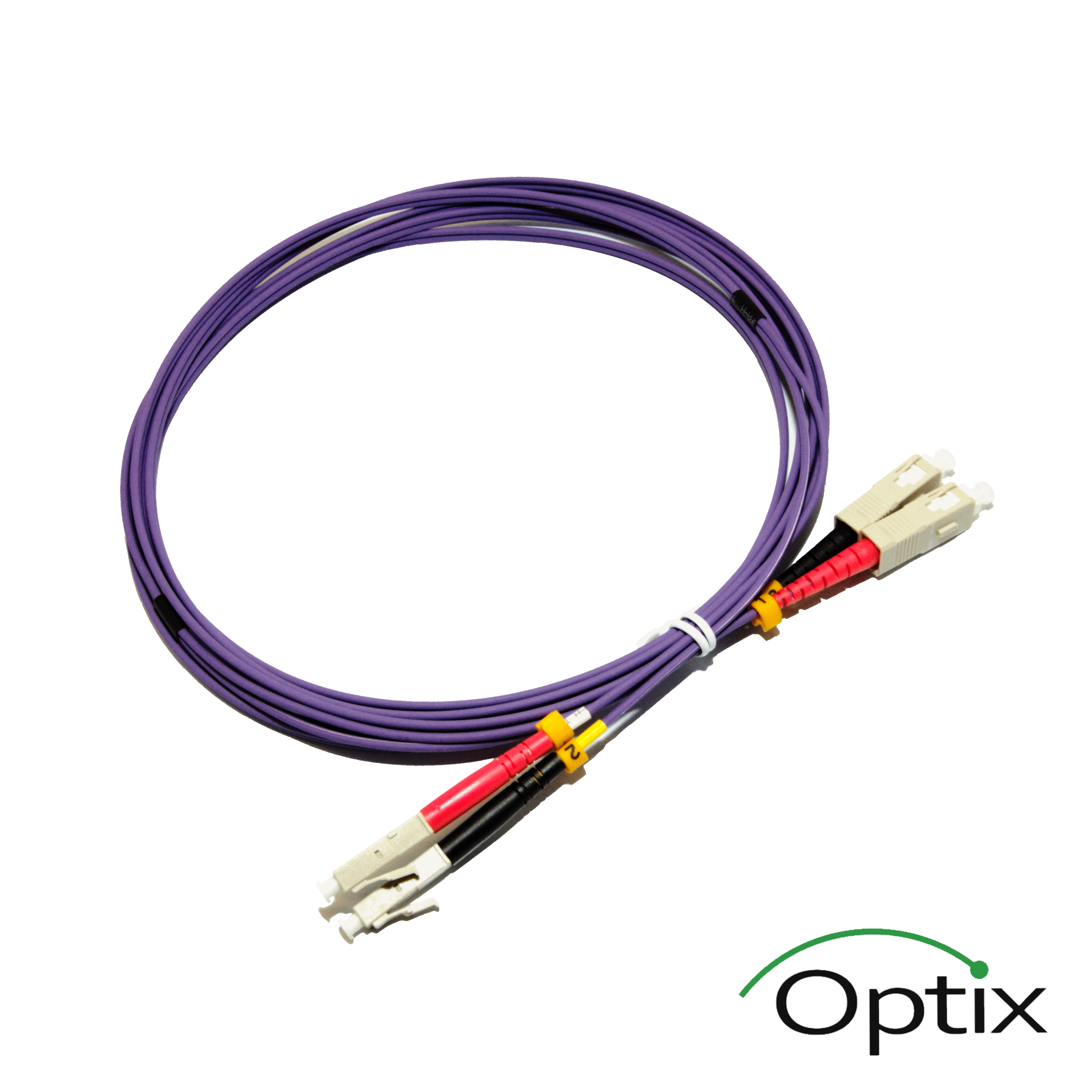 50/125 OM4 SC/UPC-LC/UPC Duplex,
Violet, LSZH, Ø2 mm