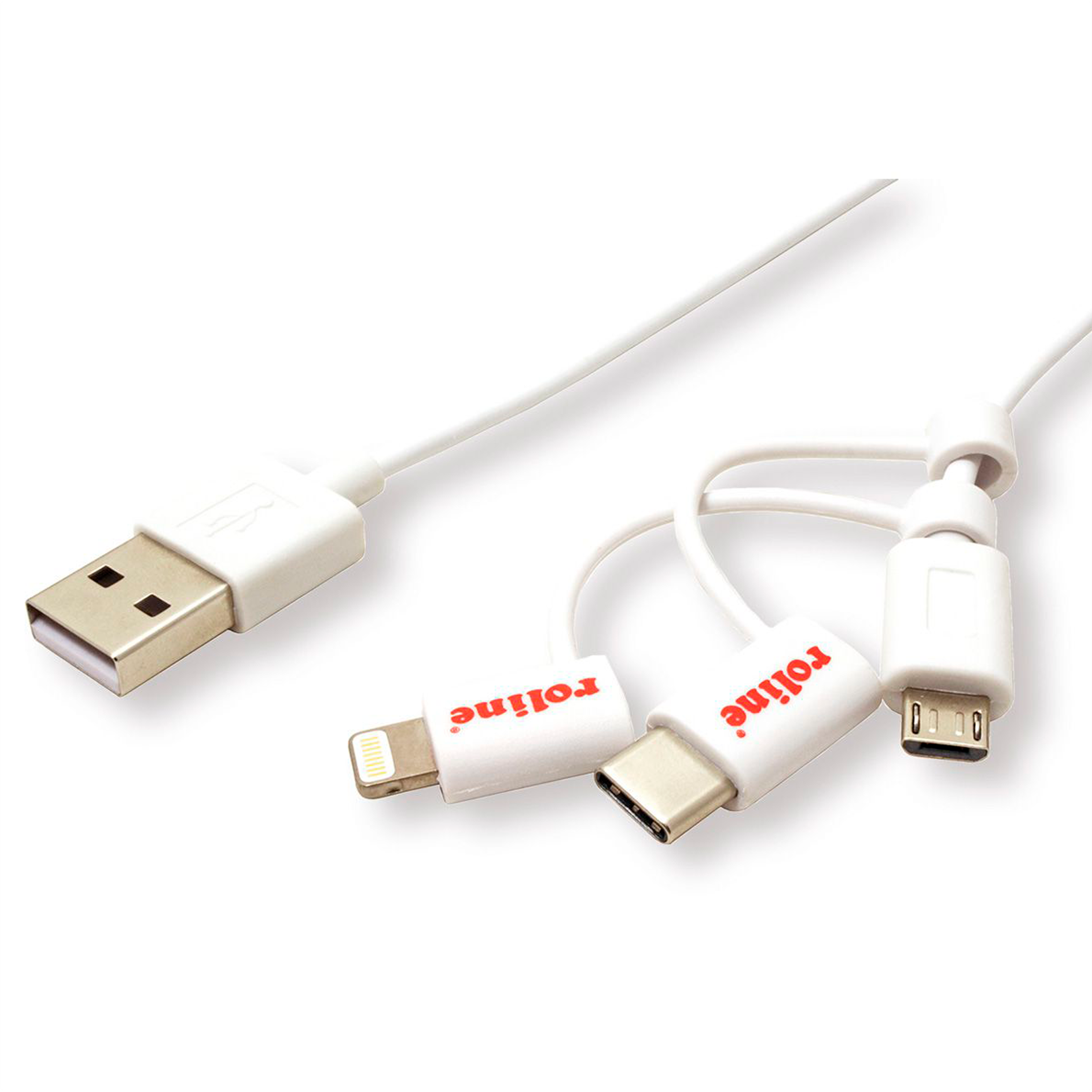 USB 2.0 A-Lightning/C/Micro b 1,0M, Hvid
M/M
*11028329*