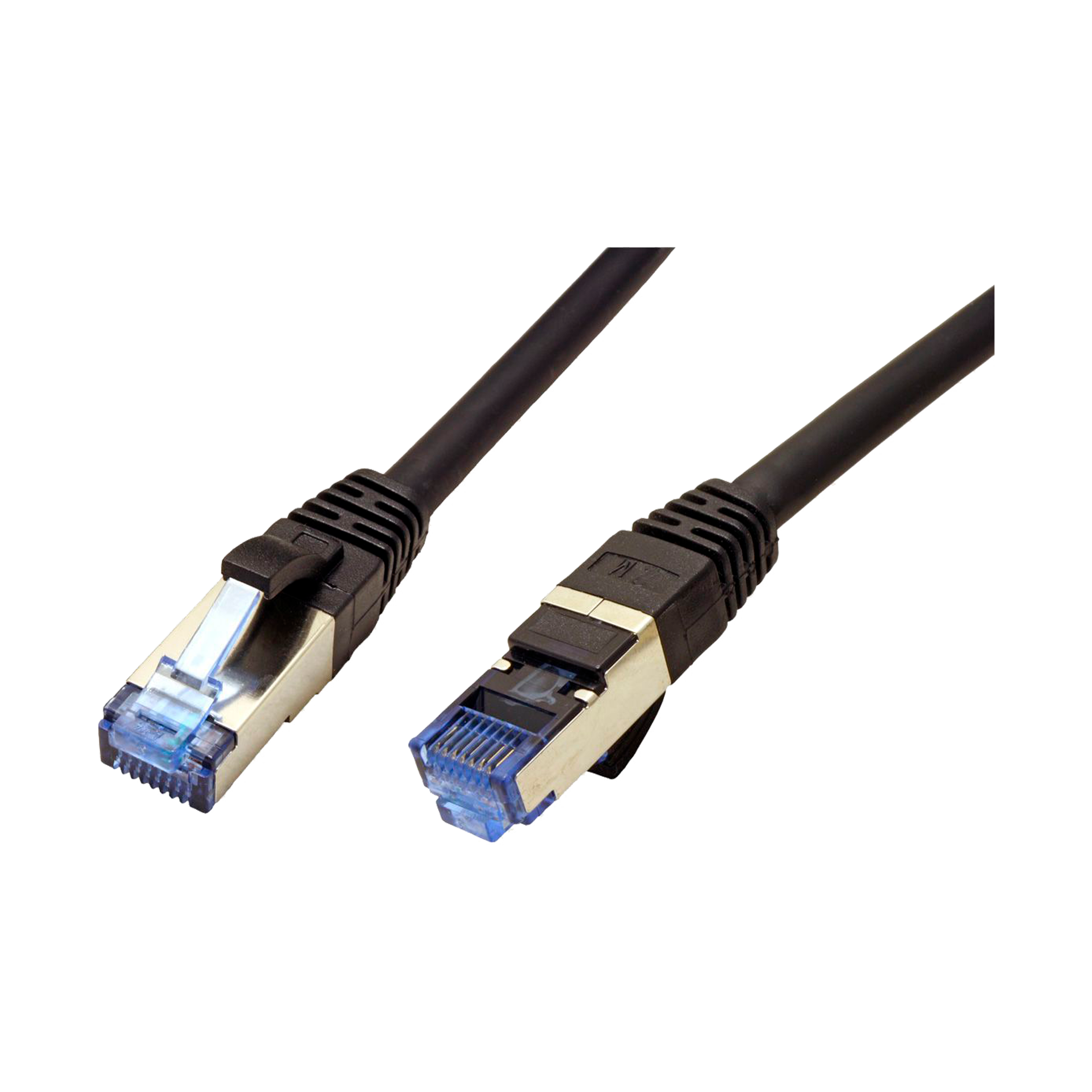 CAT6A S/FTP Patchkabel, SORT
 RJ45-RJ45, CU, LSZH, Ø6mm