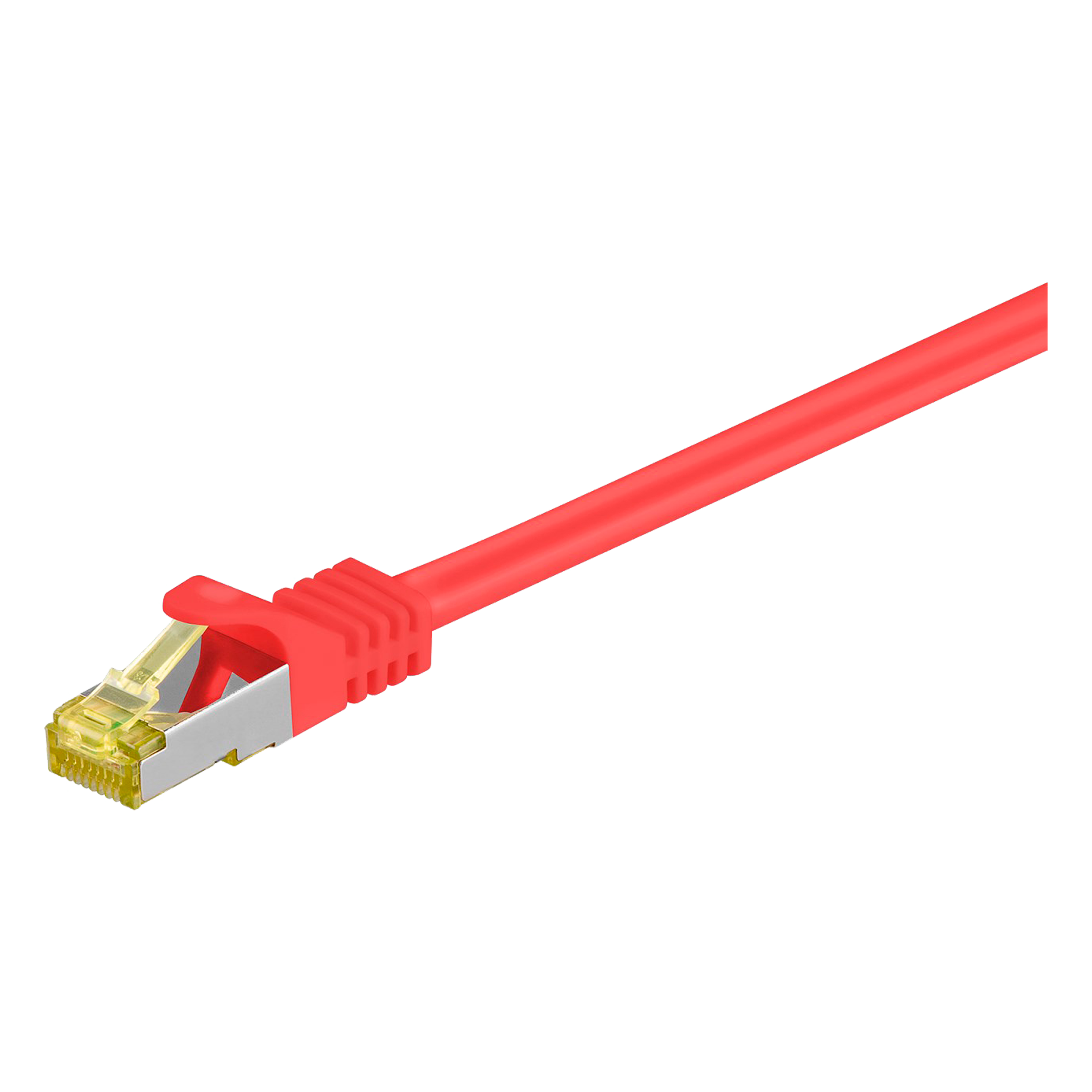 CAT7/C6A stik S/FTP PATCHKABEL, RØD RJ45-RJ45, M/M, CU, LSZH